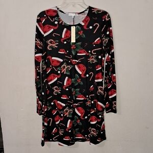 Riley and James Wonen's Size Large Holiday Cheer Black and Red Dress